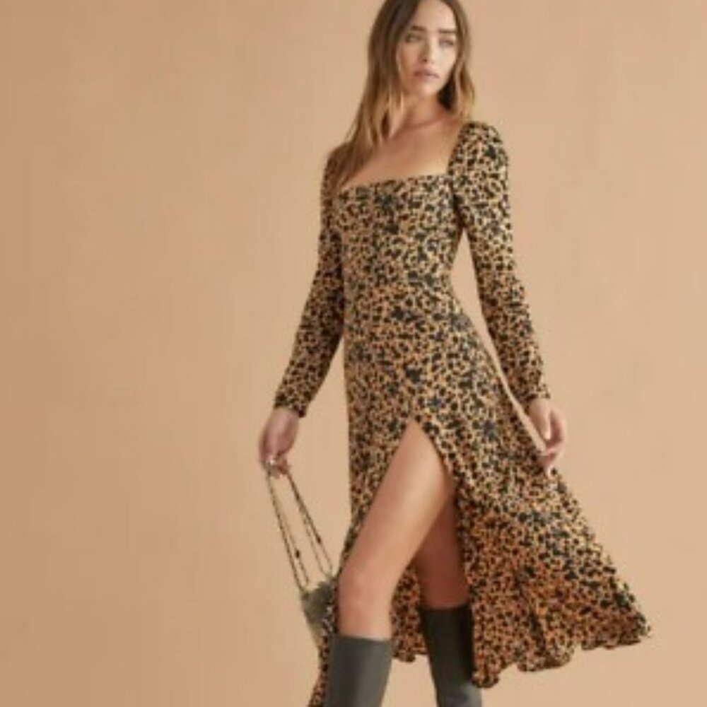 Reformation Sigmund Dress Size 4 Animal Print